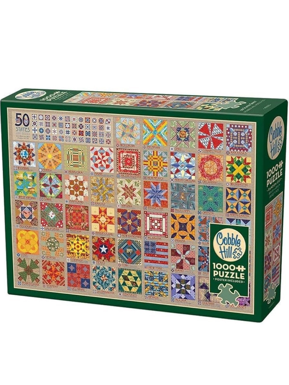 Cobble Hill 1000 Piece Jigsaw Puzzle ~Bundle 3/$20~ 50 States Quilt Blocks